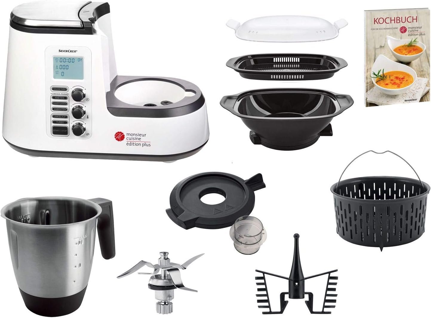 silvercrest monsieur cuisine edition plus neuf multifonction accessoire lavable noir,argent