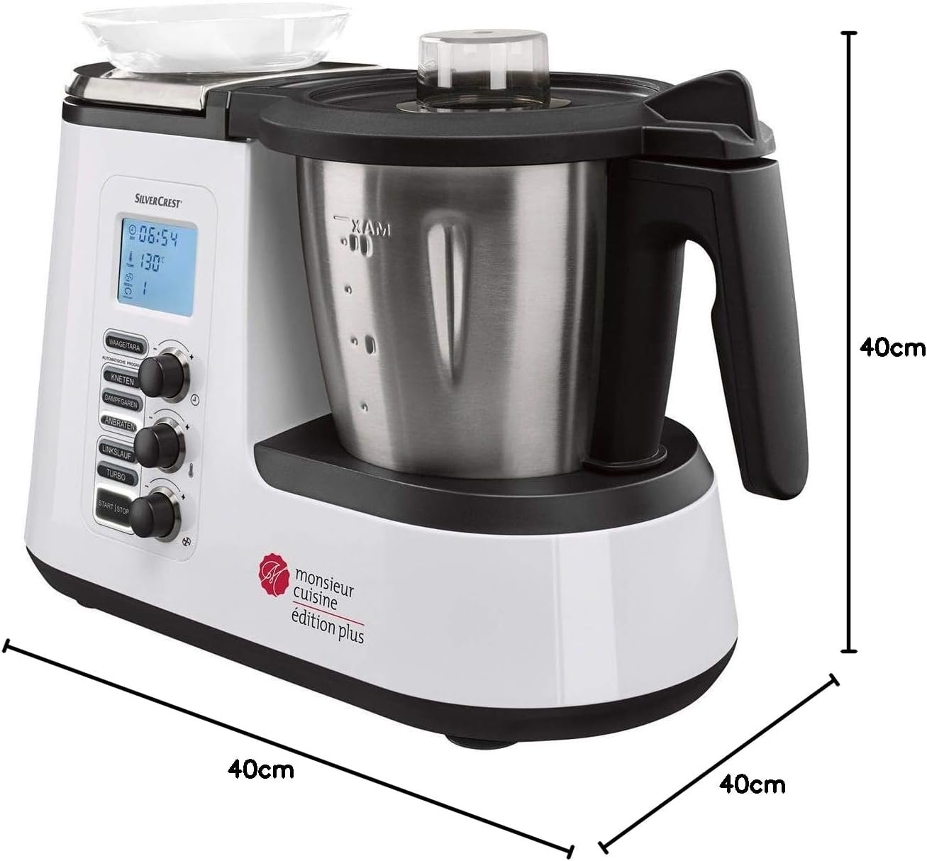 silvercrest monsieur cuisine edition plus neuf multifonction accessoire lavable noir,argent