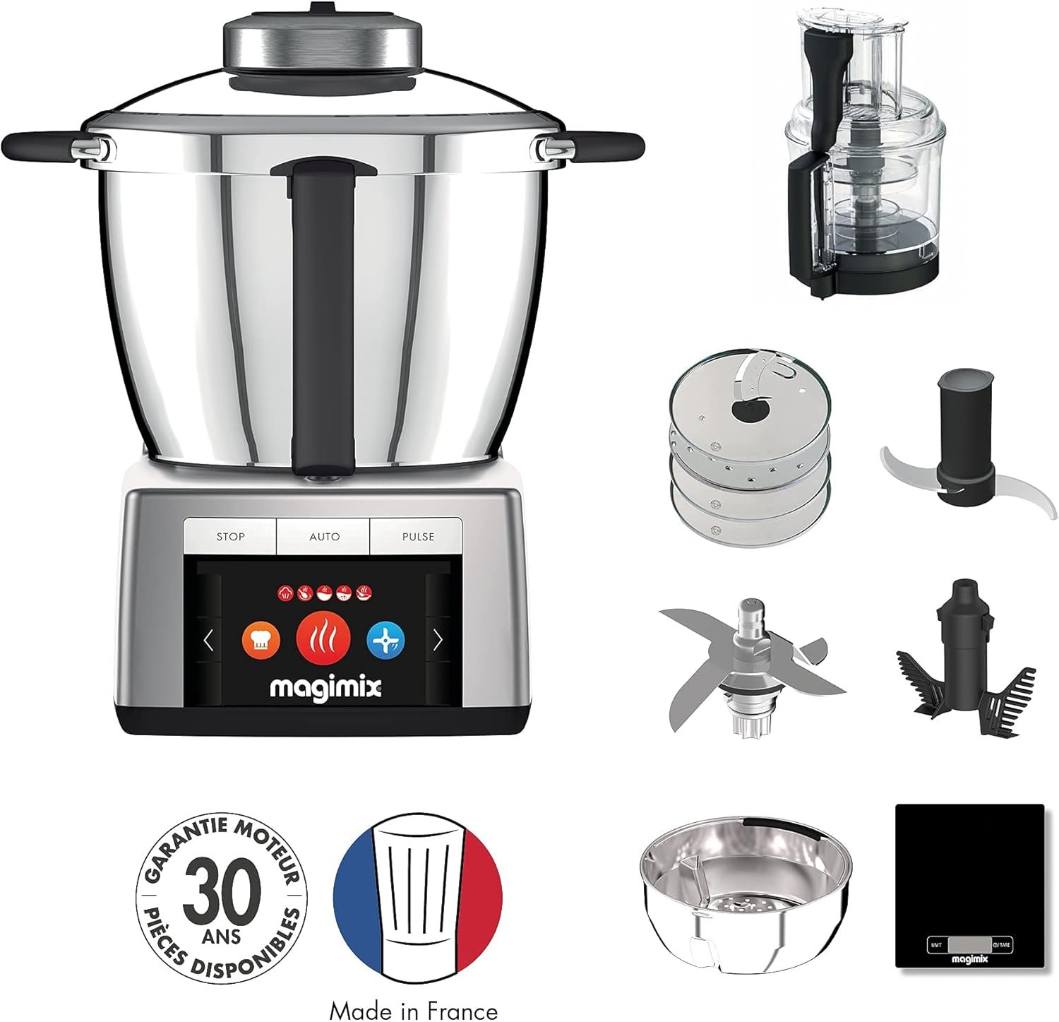 magimix cook expert chrome 18900 robot cuiseur multifonction 3,5l, moteur professionnel, chrome mat