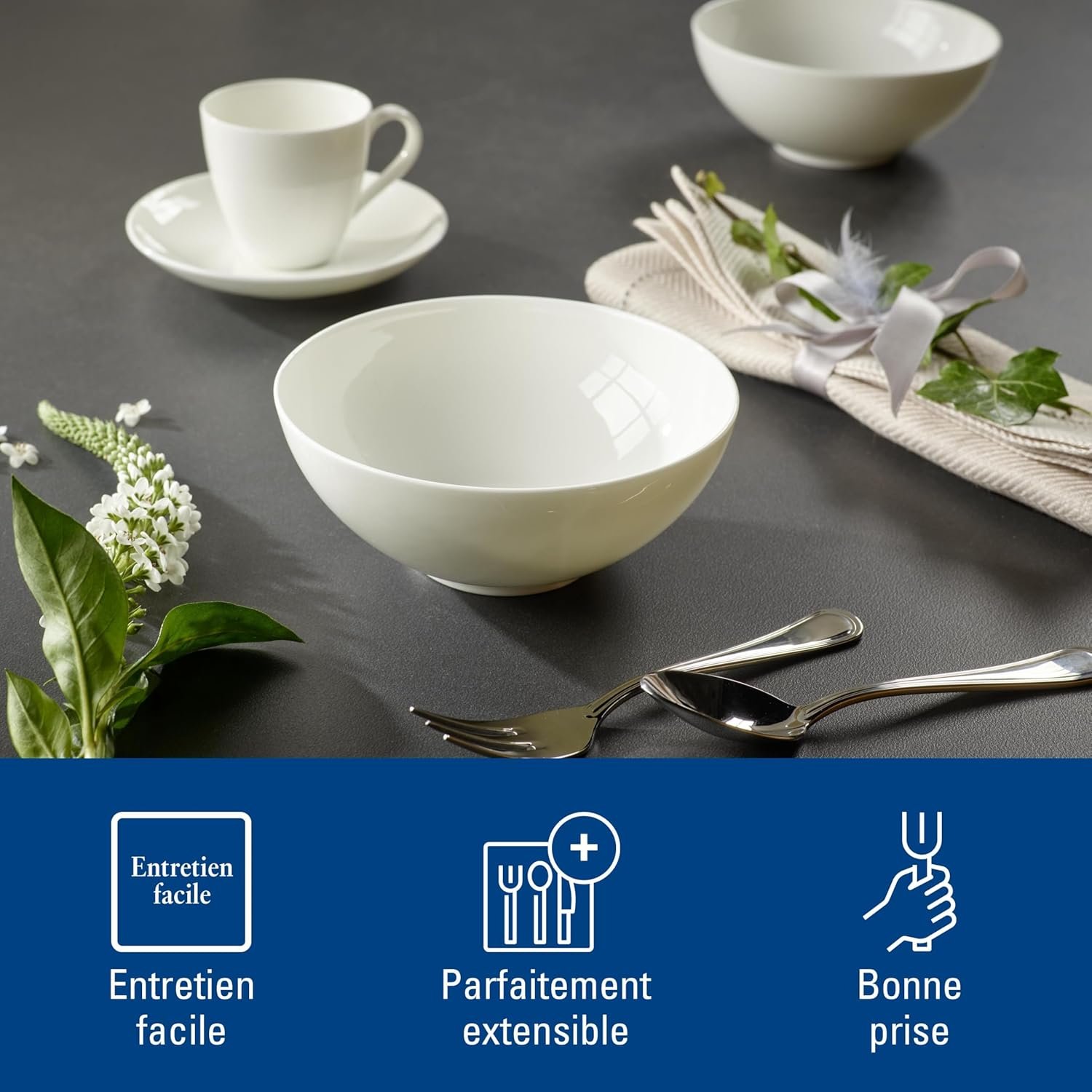 villeroy & boch neufaden merlemont couverts pour 6 personnes, 30 pièces, acier inoxydable