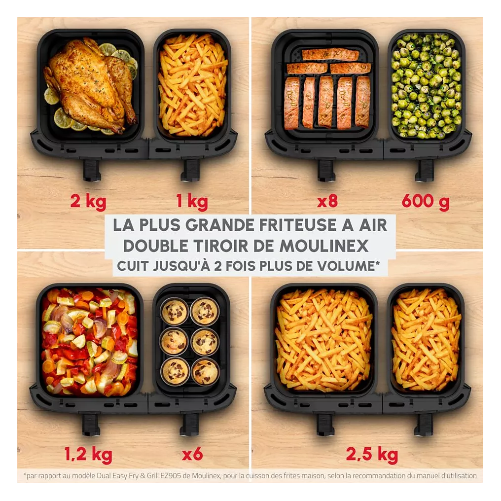 Friteuse sans huile MOULINEX Easy fry Dual XXL 11L EZ942HF0 – Image 5