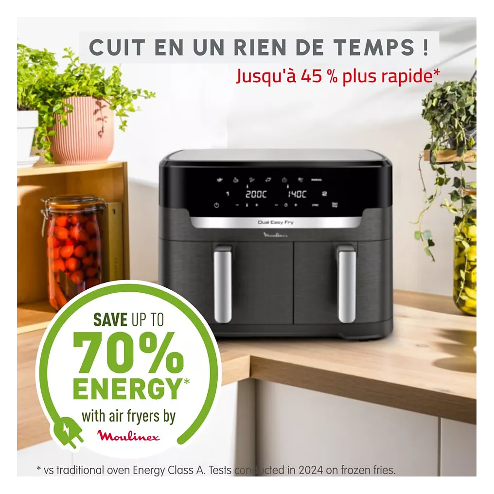 Friteuse sans huile MOULINEX Easy fry Dual XXL 11L EZ942HF0 – Image 8